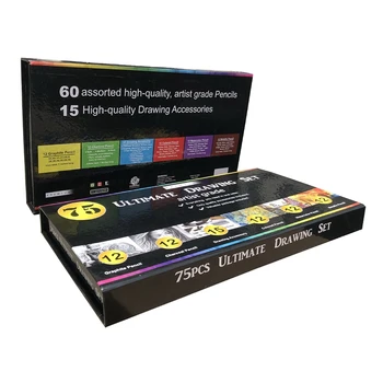 

75 Pcs Sketching Drawing Colored Pencil Art Painting Set with Carrying Box Colored Pencils for Drawing Sketch Art