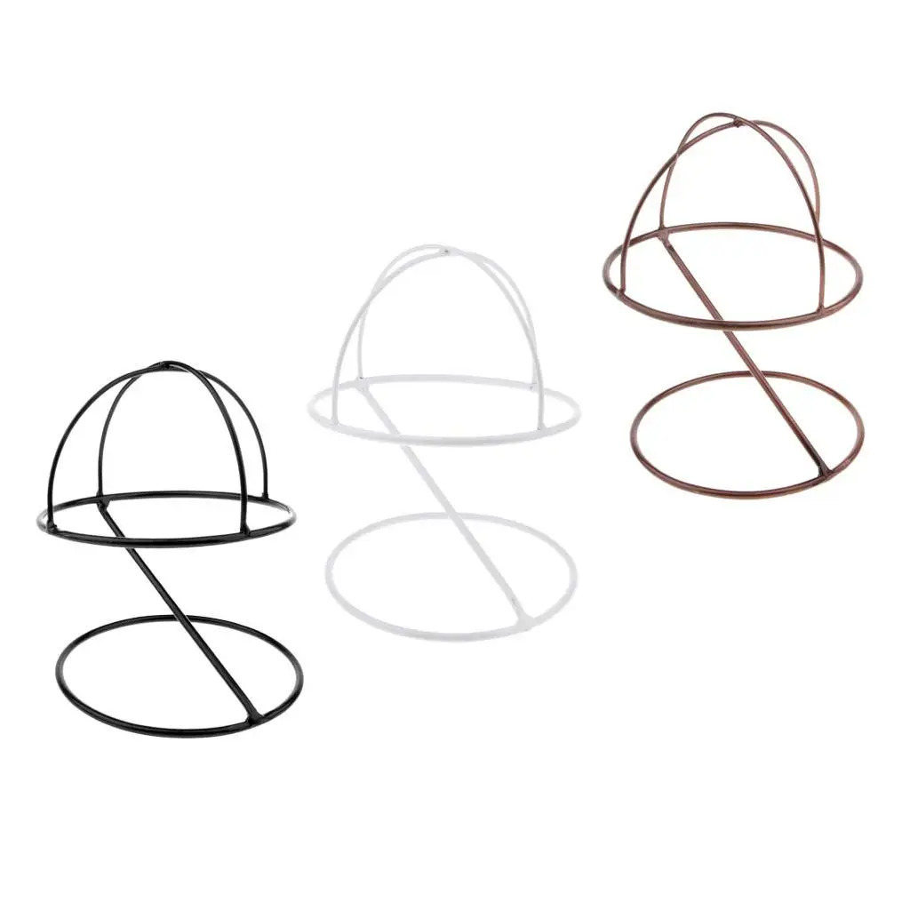 Wigs Hat Display Holder Baseball Sports Cap Storage Organizer Stand Rack (16.3x22.5 cm, Metal)