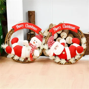 

New Year Christmas Garland Hanging Tree Decoration Red Christmas Decoration For Home Santa Claus Snowman Pendant Ornaments