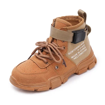 

Kids Patchwork Sport Shoes Girls Boys Autumn Fashion Sneakers Children Non-Slip Rubber Sole High Shoes Size 27-37