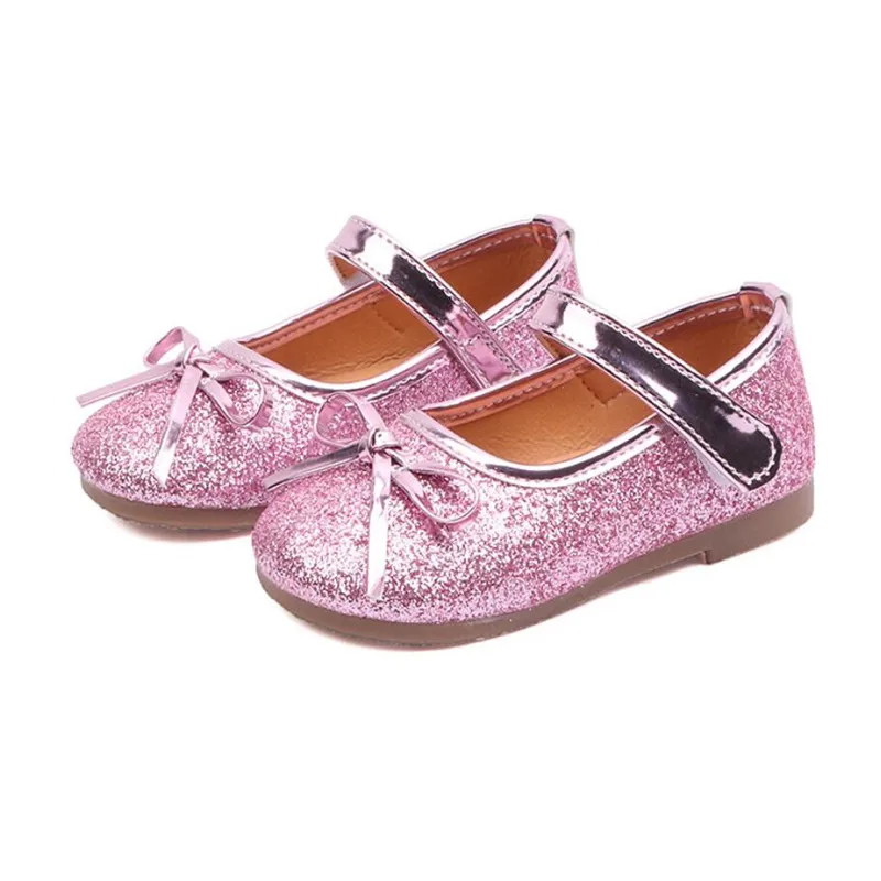 

Toddler Girls Shoes Kids spring/autumn Baby Girls Fashion Bling Sequins Bowkont Dance Princess Casual Sandals For Girl's Shoes