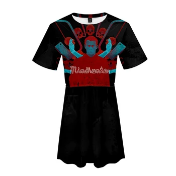 

Mindhunter Crime thriller new casual knee-length waist dress round neck sports cute short-sleeved women's dress