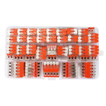 

75pcs Cable Connector Wire Universal Junction Compact Box Connectors Quick Terminals with 2/3/5 Way Transparent Visible