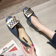 Женские мокасины; обувь на плоской подошве; женская обувь; Zapatos De Mujer; модные тонкие туфли с металлическими пряжками; мягкие лоферы