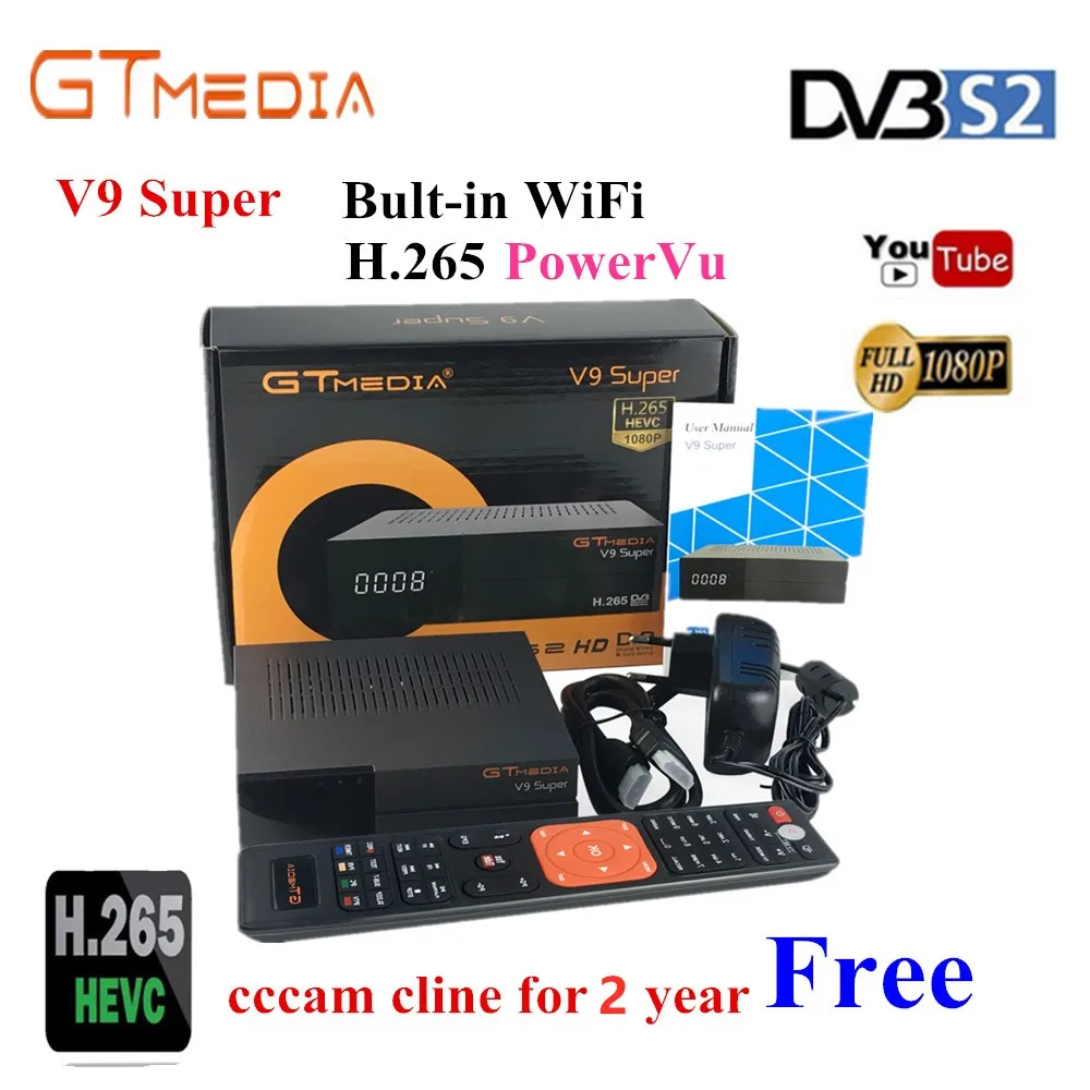 

V9 Super DVB-S2 H.265 récepteur satellite gratuit CCcam Europe intégré WIFI téléviseurs numériques décodeur même GTmedia V8 Nova