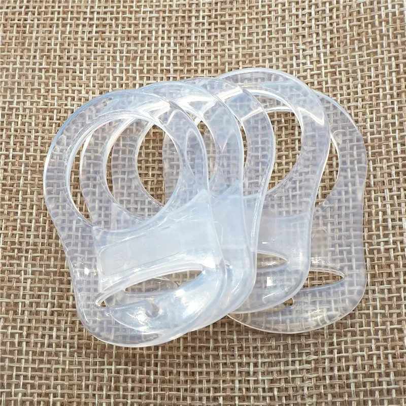 Chenkai 100pcs Transparent Silicone Mam Ring DIY Baby Pacifier Dummy NUK Clear Adapter O Rings Holder Chain Toy Accessories