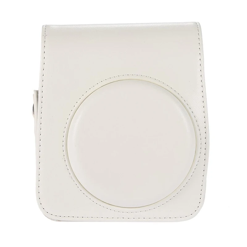 Classic Vintage Compact PU Leather Case Bag for Fujifilm Instax Mini 70 Instant Film Camera with Shoulder Strap white
