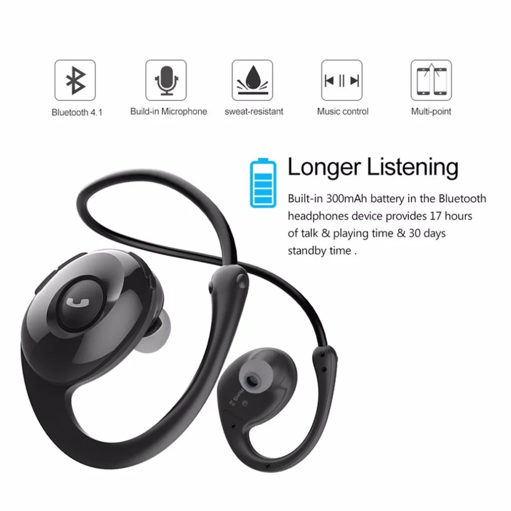 LESHP Snail In-Ear Sport Bluetooth наушники портативная гарнитура шагомер микрофон Функция для профессионального бега