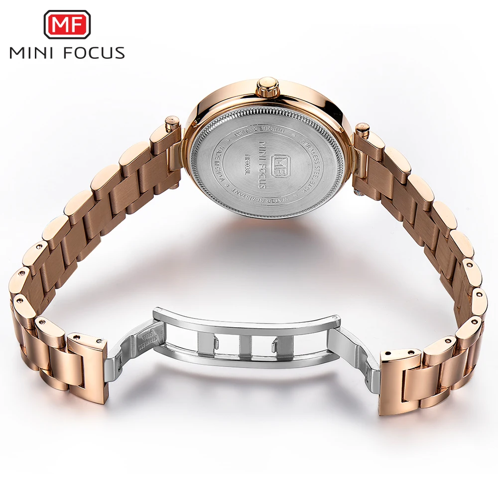 MINI FOCUS Women Watches Top Luxury Brand Quartz Watch Lady Fashion Stainless steel and leather Clock Waterproof Girl Wristwatch