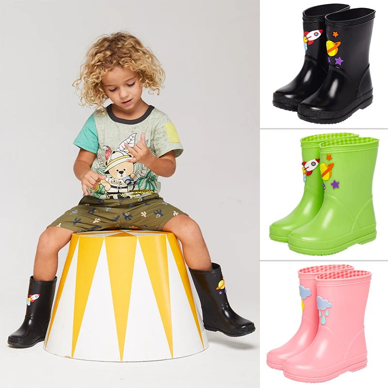 Непромокаемые сапоги Детская водонепроницаемая обувь из ПВХ для девочек Уличная