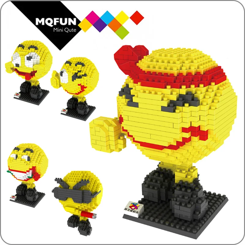 

PZX Mini Blocks Cute Smile Face Cartoon Action Figures Emoji Anime Mini building Bricks Expression Emoticon Kids educational toy
