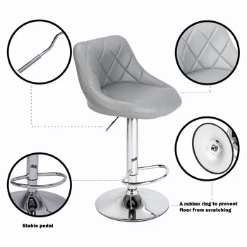 

【UK Warehouse】 2pcs Adjustable High Type with Disk No Armrest Rhombus Backrest Design Bar Stool {Free Shipping UK} Drop Shipping
