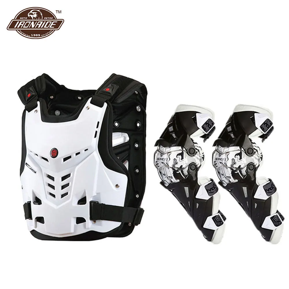 SCOYCO Motorcycle Jacket Body Armor Riding Chest Protector Motocross Off-Road Racing Vest+Motorcycle Knee Protector motorcycle jacket motorcycle armor motorcycle clothing