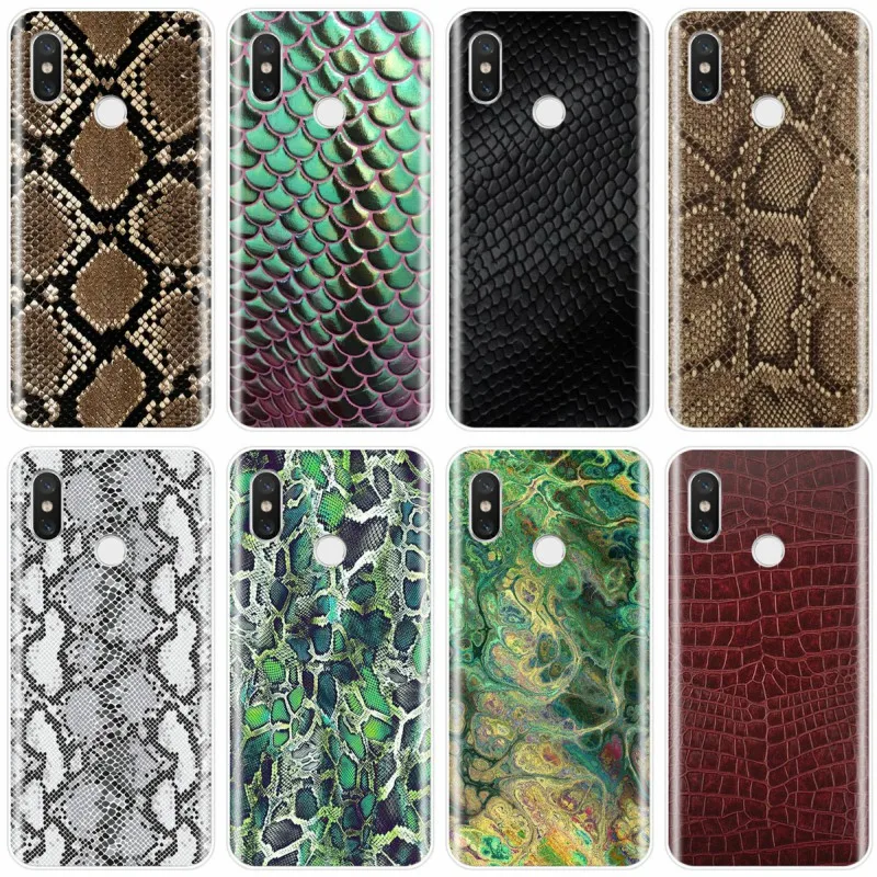 

Snake Skin Adorable Colored Drawing Cover Soft Silicone TPU Phone Case For xiaomi 4 4S 5 5S PLUS 5C 6 6X 8 8Pro 8SE 8lite 9 9SE