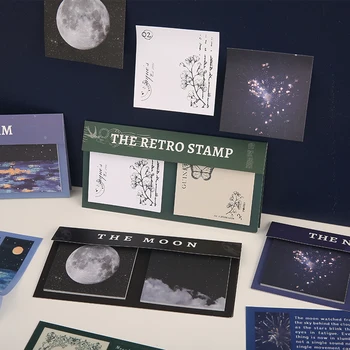 

40 sheets Cosmic drifting series Sticky Notes Memo Pad Diary Stationary Flakes Scrapbook Decorative moon Galaxy N Times Sticky