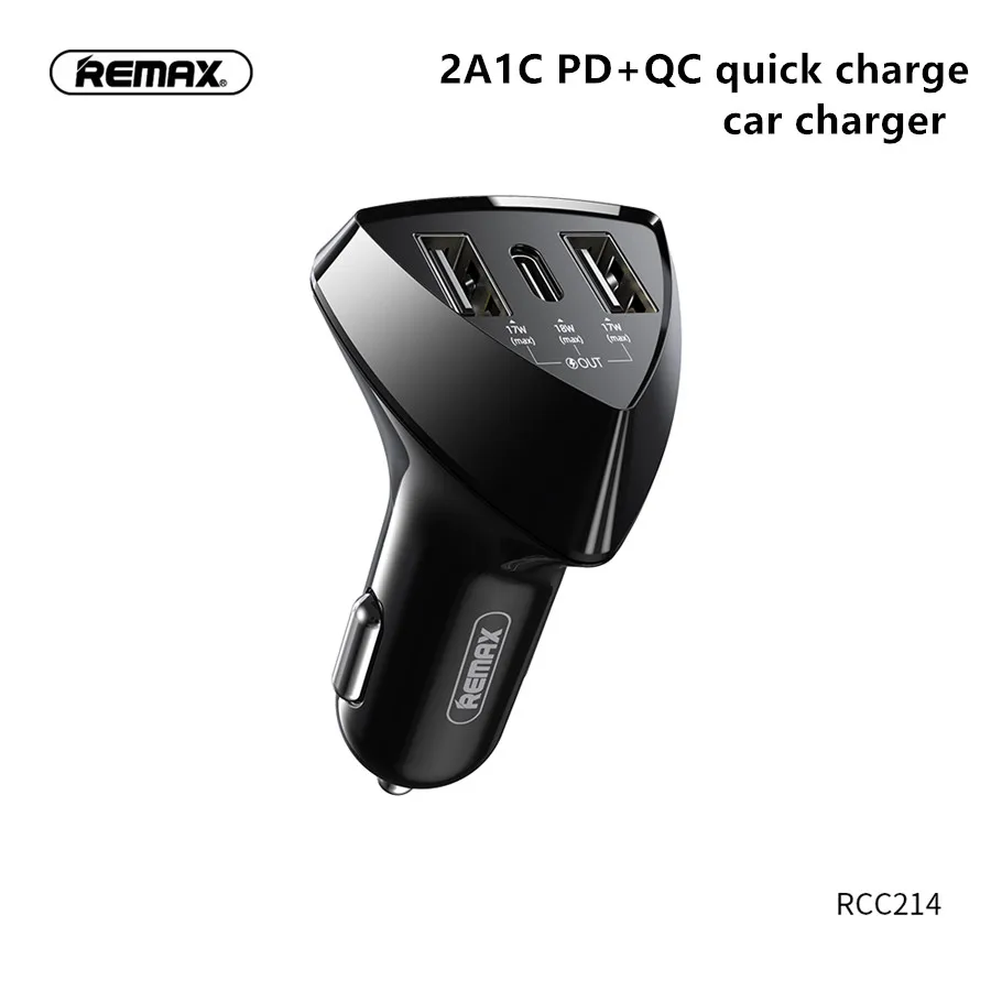 Новое автомобильное зарядное устройство Remax 35 Вт 2A1C выход PD + QC Быстрая зарядка |