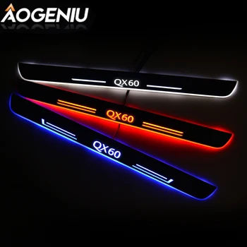 

Led Door Sill Scuff Plate Acrylic Customize Compatible For INFINITI QX60 2014-2020 Dynamic Moving Light Car Interior Accessories