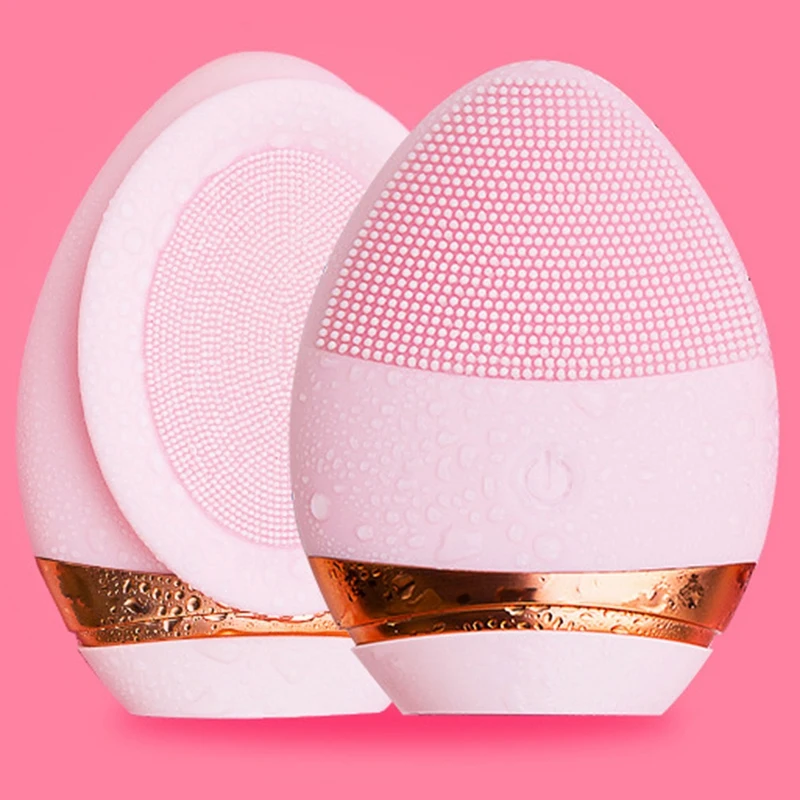 Electric Rechargeable Sonic Vibrating Waterproof Silicone Face Cleansing Brush& Facial Cleanser and Massager Roller