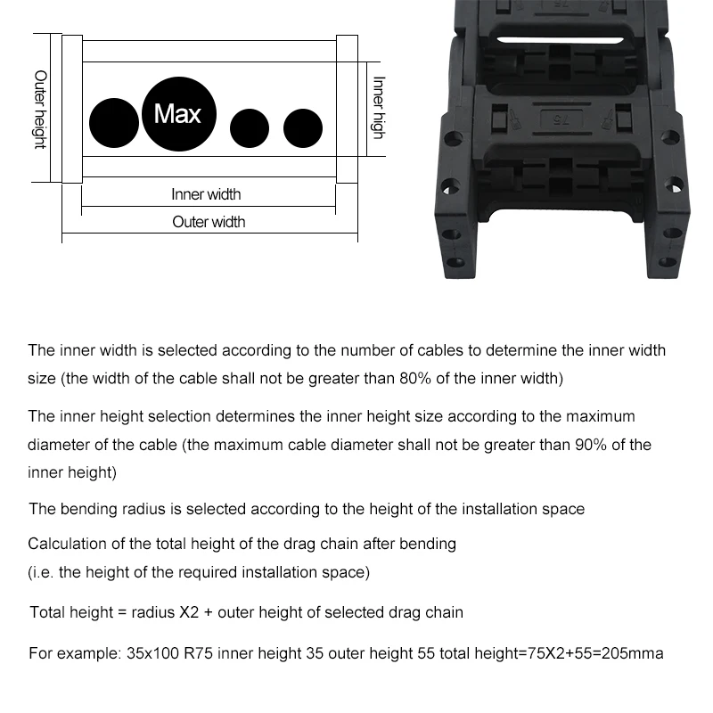 Plastic Drag Chain Bridge Non-Open End Connector Drag Chain Rack For Cnc Milling Machine Tool Drive