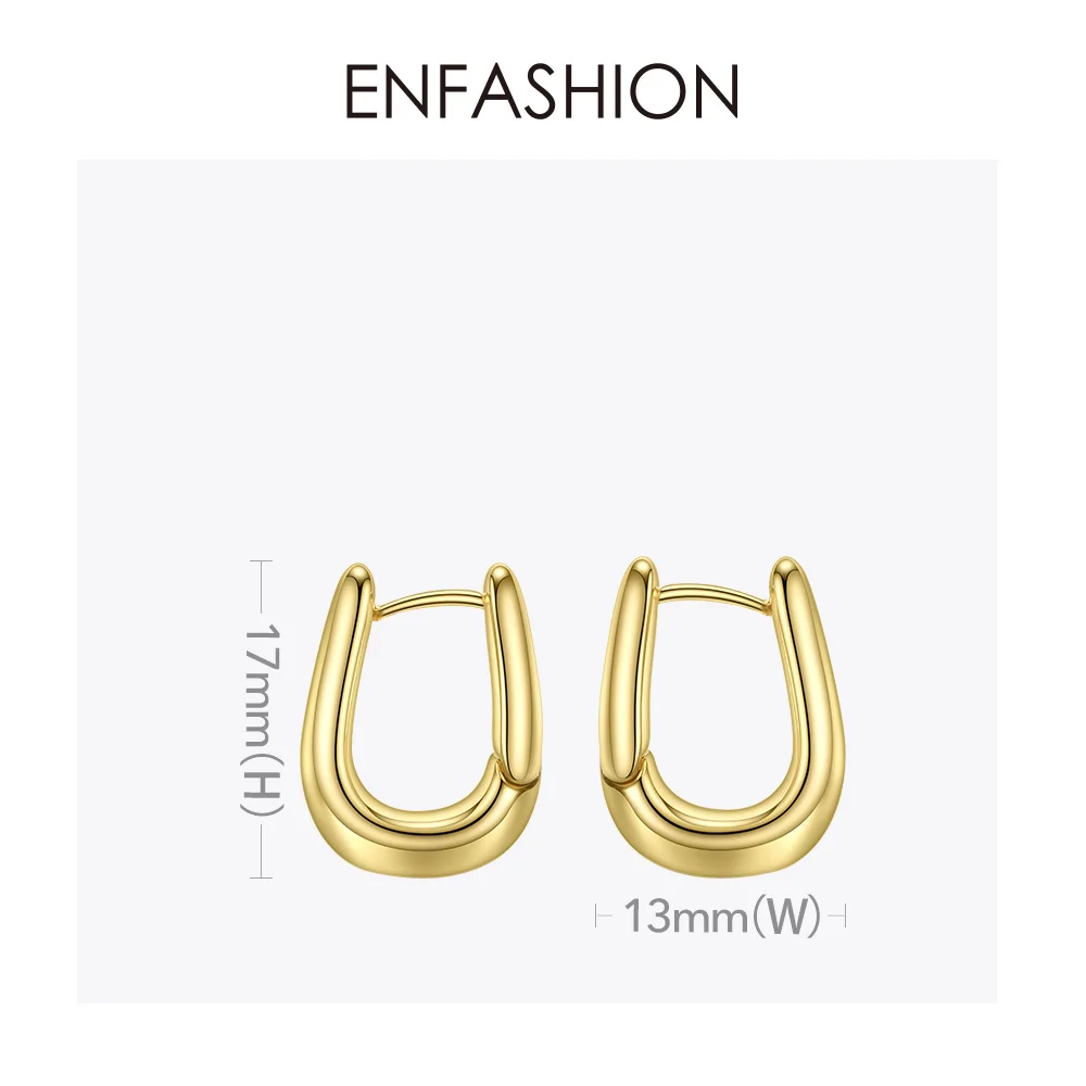 ENFASHION, u-образные серьги-кольца, золотой цвет, милые геометрические маленькие круглые обручи, серьги, модное ювелирное изделие для женщин, подарок Aros E191114