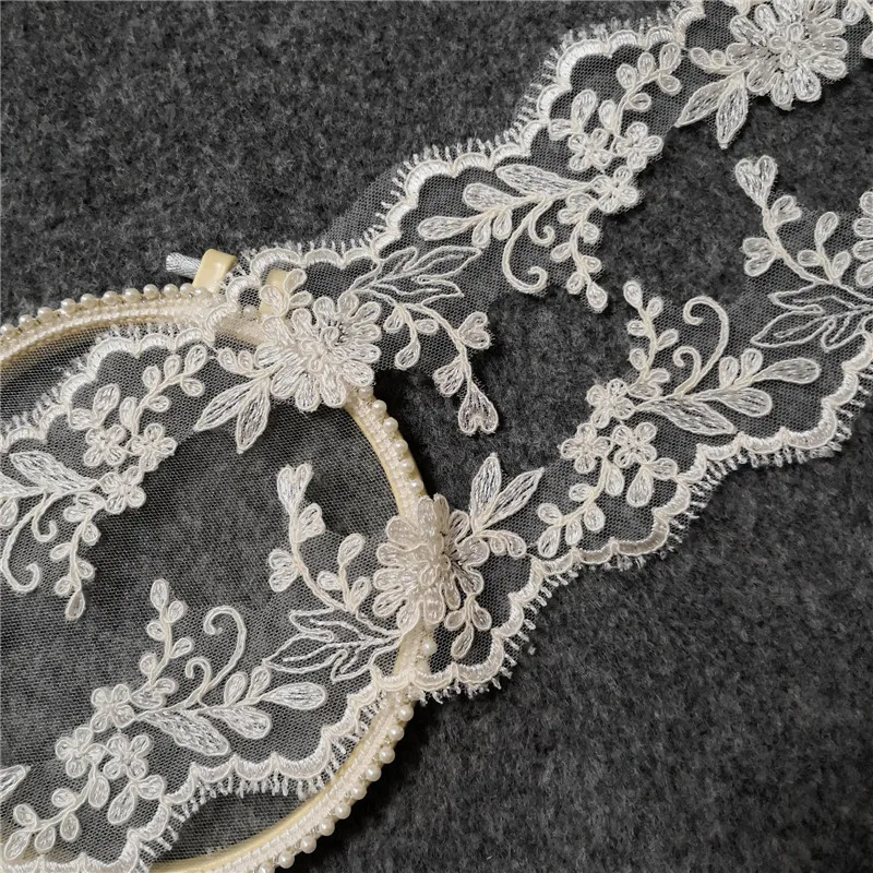 

New Handmade White Wedding Car Bone Lace Clothing Accessories 2Yard/pack