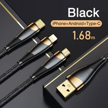 Cafele 3 en 1 câble 3A PD câble pour iPhone 11 12 Pro Max 2 en 1 type-c câble de chargeur pour Xiaomi Huawei Samsung câble Micro USB