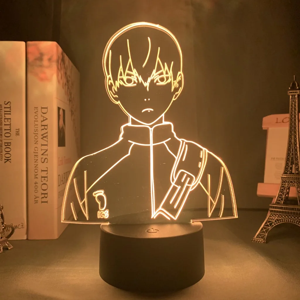 Acrylic Led Night Light Anime Haikyuu Shoyo Hinata Figure for Kids Bedroom Decor Nightlight Cool Manga Gadget Child Table Lamp