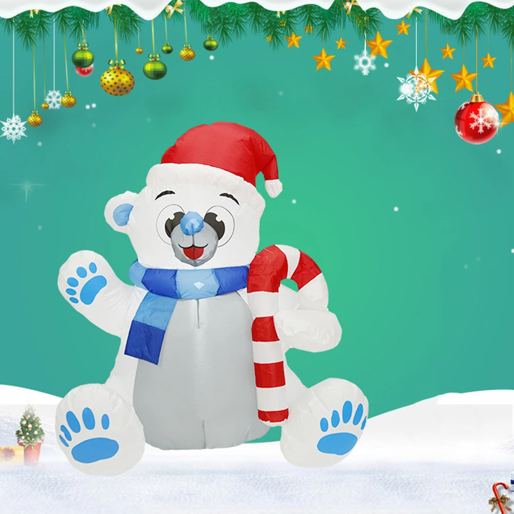 Надувной медведь для женщин и мужчин с вилкой для ЕС/США/Австралии/Великобритании, светодиодный Рождественский белый медведь, игрушка-талисман, куклы, вечерние игрушки для карнавала