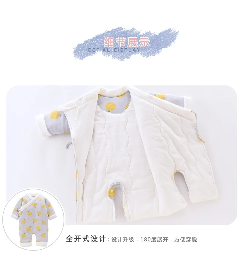 Baby Rompers Newborn Pajamas Thick Cotton Toddler Winter Jumpsuit Costume for Boys Girls Clothing Autumn Ropa Bebe Onesie Hat