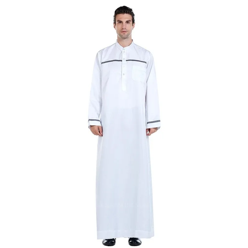 Мужская повседневная Саудовская Аравия Jubba Тауб мужские Abaya мусульманская одежда