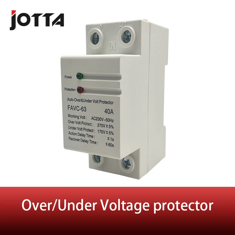 

40A 230V Household Din rail automatic recovery reconnect over voltage and under voltage adjustable protective device protector