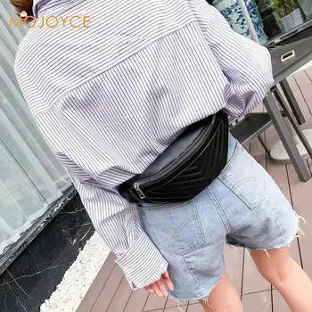 

New Women's Fashion Waist Packs Solid Color Classic Striped PU Leather Sports Fanny Pack Chest Bag Shoulder Fanny Waist Bags