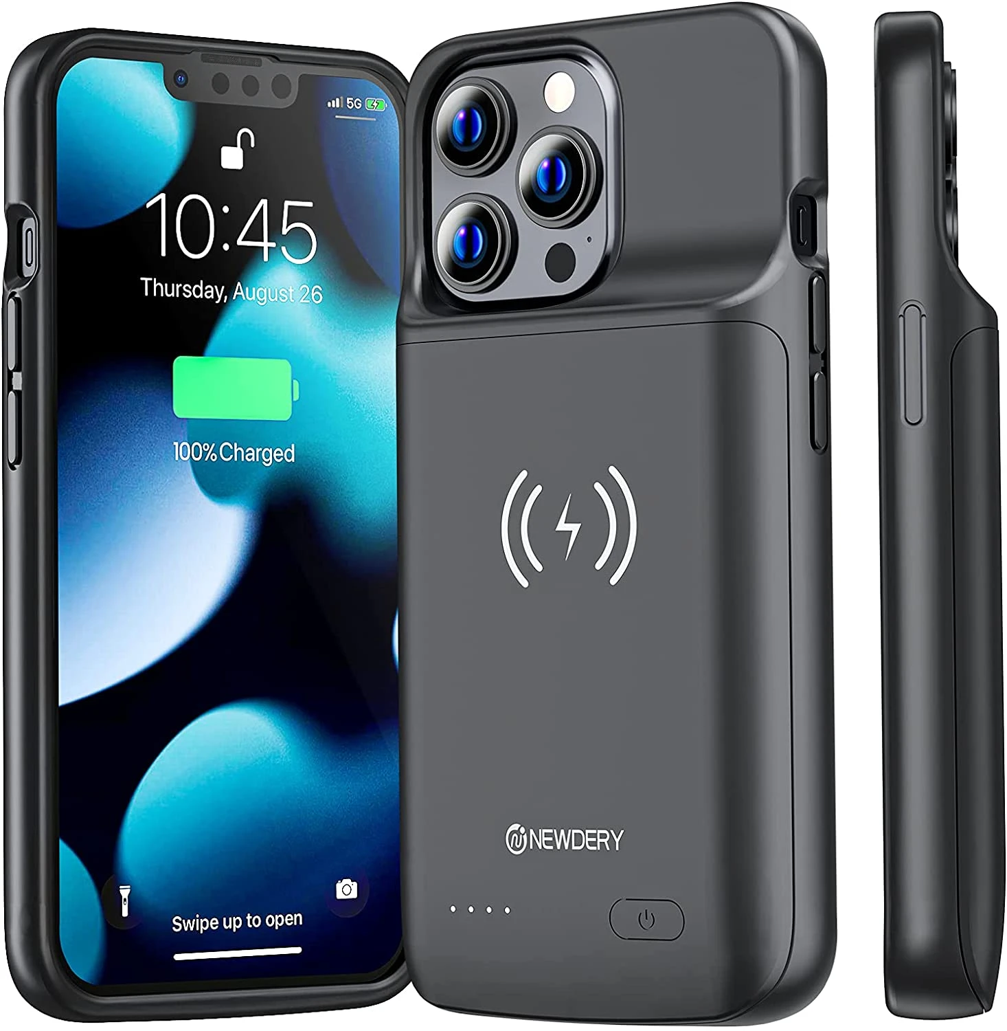 NEWDERY funda de batería para iPhone 13 Pro, carcasa de carga energía extendida inalámbrica Qi de 4800mAh, color negro|case for|case for case - AliExpress