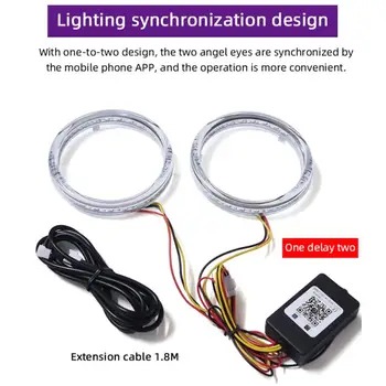 

2.5"/3" Decorative Lamp Colorful Bluetooth Wireless APP Control RGB COB Angel Eyes LED Halo Rings Light 210 Color Change Mode