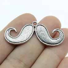 20pcslot beard charms Antique silver plated mustache charms pendants DIY supplies Jewelry accessories 43x11mm