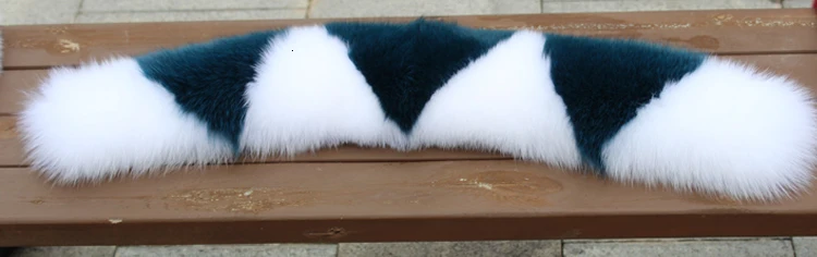 Женский натуральный меховой воротник для пальто роскошный Теплый натуральный Лисий зимний шарф женские Большие меховые шарфы мужские куртки 75 см 80 см 85 см