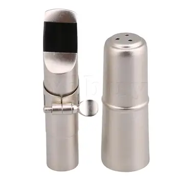 

Yibuy Silver Copper 6# Sax Mouthpiece Ligature Cap for Eb Alto Saxophone