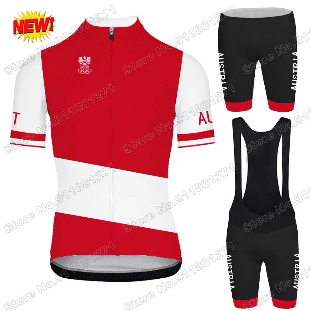 New Austria NATIONAL TEAM Cycling Jersey Set Summer Bicycle Clothing Road Bike Shirts Suit Bib Shorts MTB Ropa Maillot | Спорт и