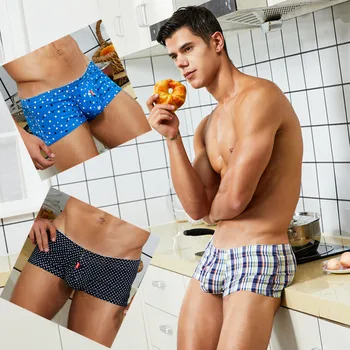 Men Underwear Boxers Shorts Summer Mutande Cotton Soft Printed Loose Short Home Underpants Men's Sleep Bottoms Pant 1
