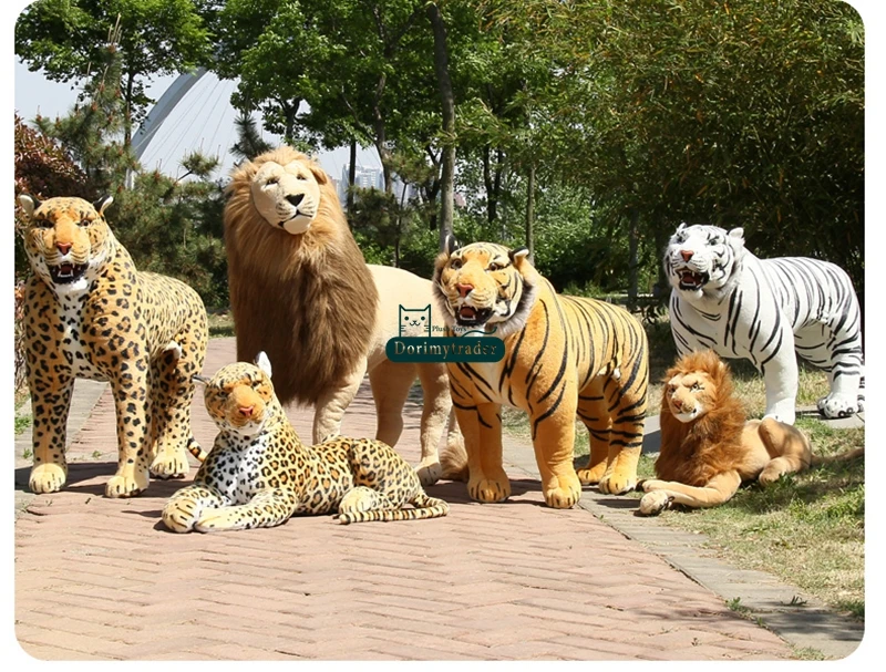 110 см Огромный искусственный лес животное плюшевая игрушка тигр 43 ''большой плюшевый тигр украшение куклы обучающий реквизит DY60728