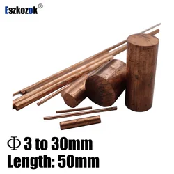 Tige de barre ronde en cuivre de 3mm à 30mm de diamètre 50mm de longueur 