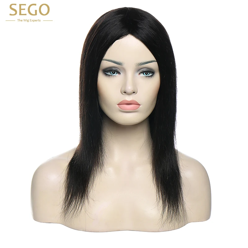SEGO прямые человеческие волосы парики с челкой для черных женщин remy человеческих