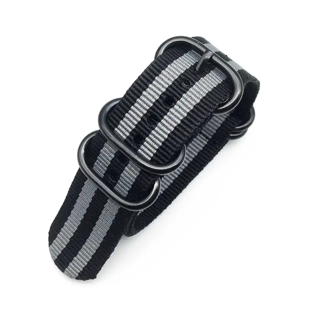 Fashion-NATO-Watch-Band-Nylon-Strap-Black-5-Rings-Buckle-20mm-22mm-24mm-Striped-Simple-Replacement(13)