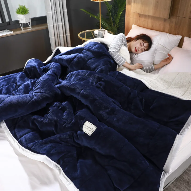 Fleece blankets and throws Adult Thick Warm winter Blankets Home Super Soft  duvet luxury solid Blankets On twin Bedding - AliExpress