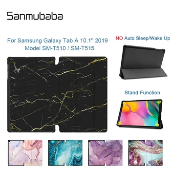 

Sanmubaba 2019 Marble Case For Samsung Galaxy Tab A 10.1 inch SM-T510 T515 Slim PU Leather Fold Flip Stand Cover Tablet Case