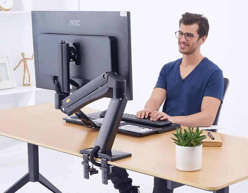 NB40 Ergonomic Height Adjust Computer Sit Stand Workstation 22-32 Inch Monitor Mount Bracket with Keyboard Plate Desk Stand 25 NB40 Ergonomic Height Adjust Computer Sit Stand Workstation 22-32 Inch Monitor Mount Bracket with Keyboard Plate Desk Stand 20