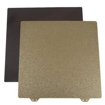 

3D Printer Hot Bed Gold Double Layer Texture Pei Powder 220Mm Steel Plate +6 x netic Block for Prusa I3 Cr-20