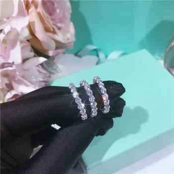 

Classic Six claws rings finger 925 Sterling Silver 3ct Round Diamond Wedding Engagement Diamond Rings set for Women Jewelry