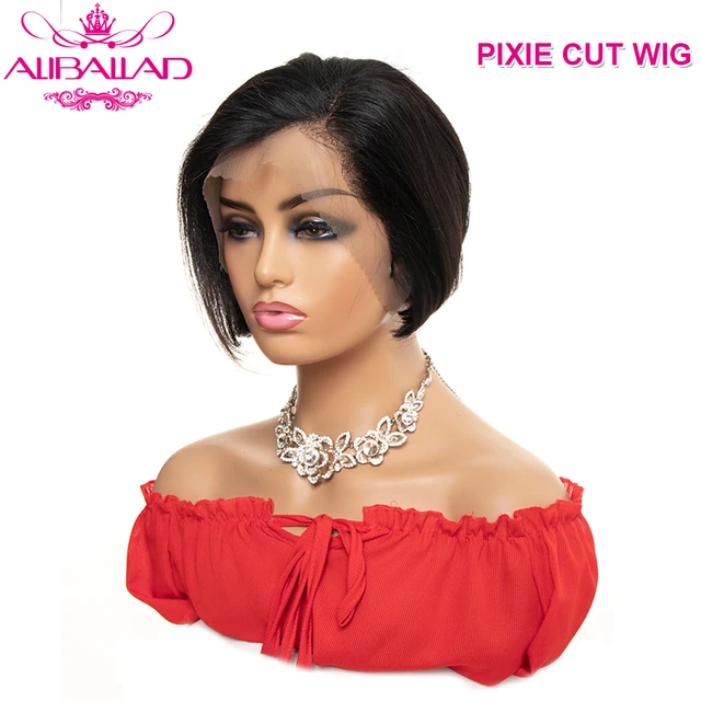 Pixie Cut Wig 13×4 Bob Lace Front Wigs Brazilian Straight Lace Front Human Hair Wigs 130% Density Remy Short Human Hair Wigs