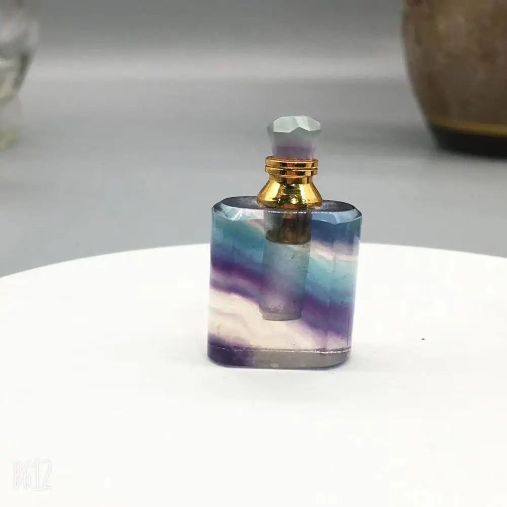 Perfume Bottle Crystal Pendant Natural Fluorite Perfume Bottle Reiki Healing Crystal Home Decoration as gift Perfume Bottle Crystal Pendant Natural Fluorite Perfume Bottle Reiki Healing Crystal Home Decoration as gift